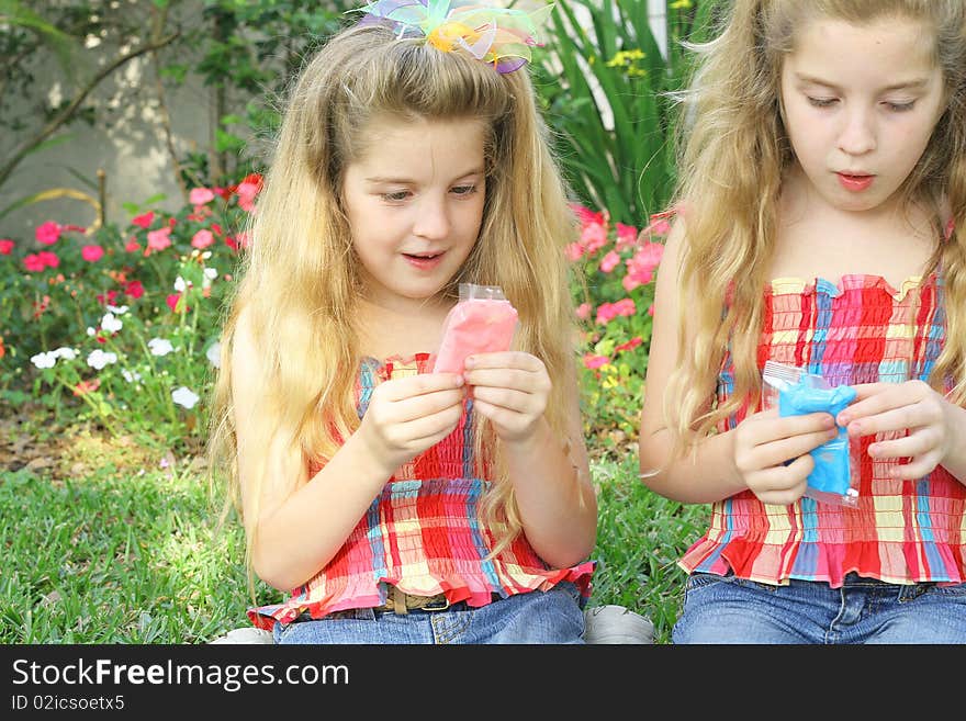 Shot of children with frosting