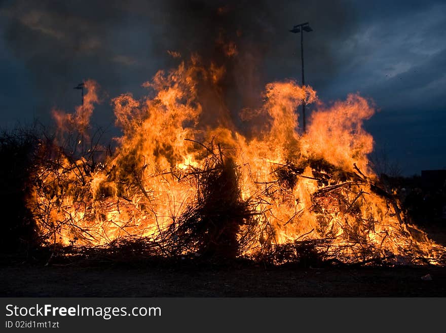 A pyre excessive weather hot flames. A pyre excessive weather hot flames