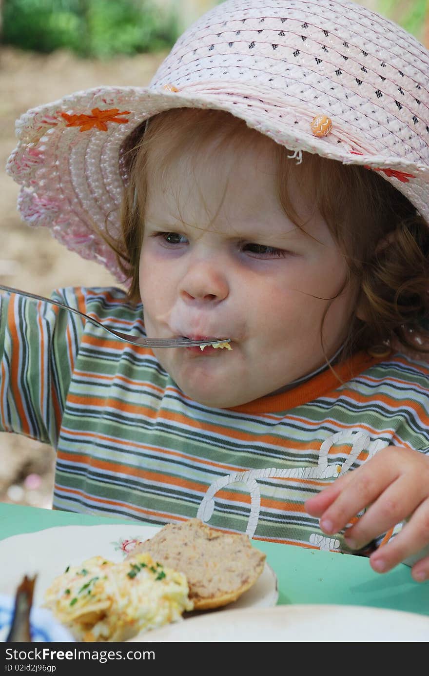 Little girl eating