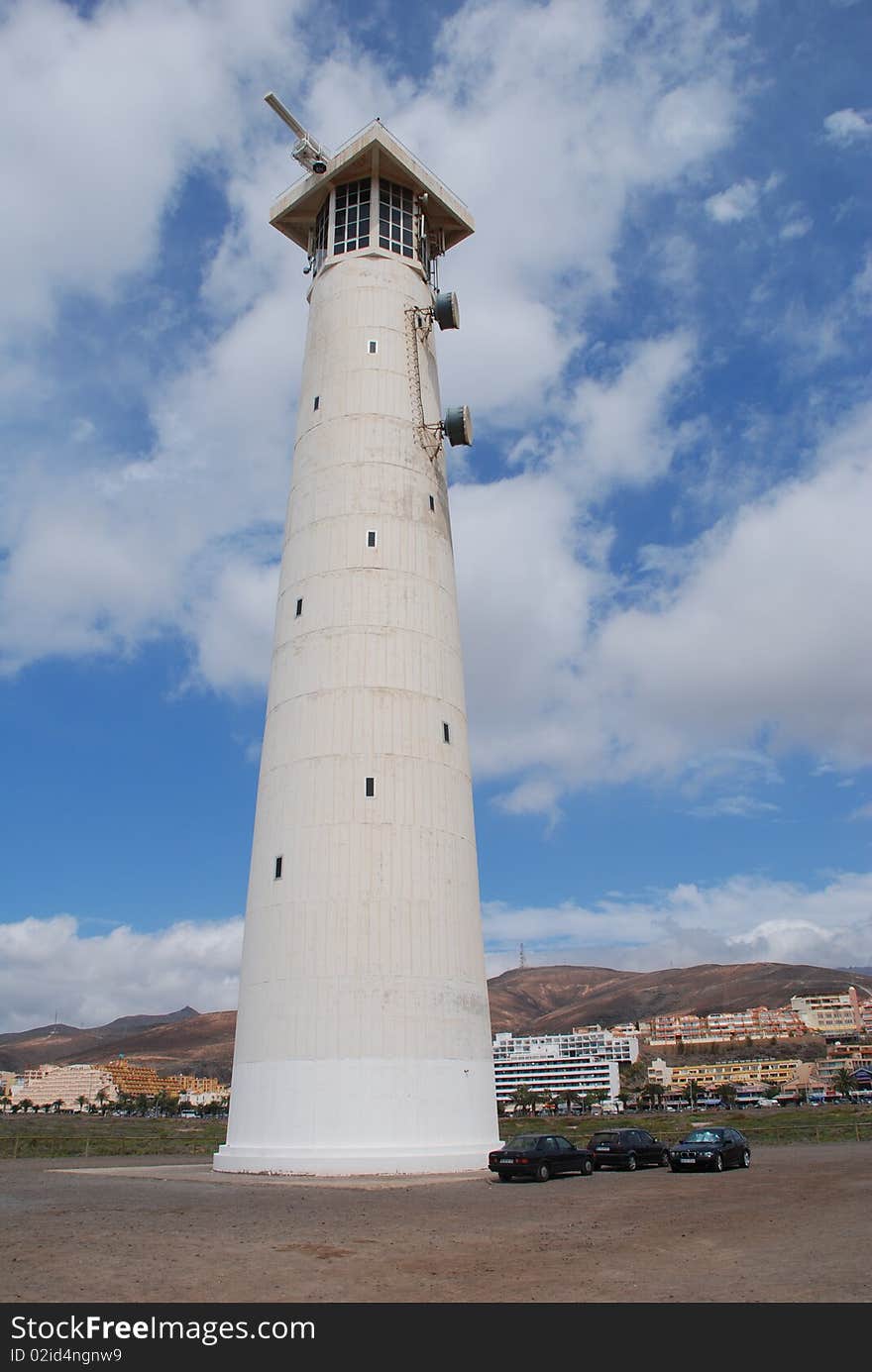 A lighthouse in the town of Jandia in fuerteventura. A lighthouse in the town of Jandia in fuerteventura