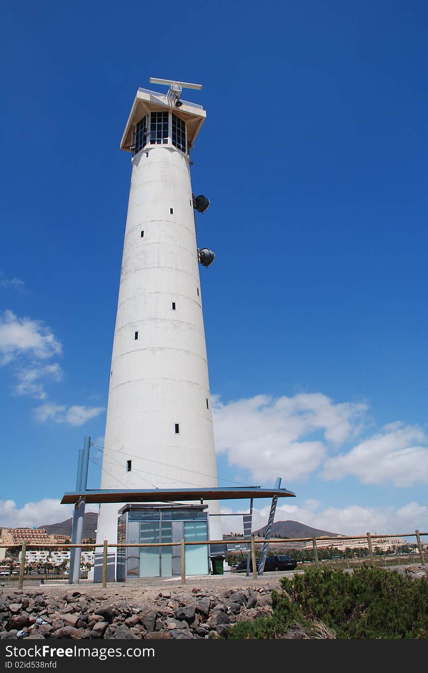 A lighthouse in the town of Jandia in fuerteventura. A lighthouse in the town of Jandia in fuerteventura