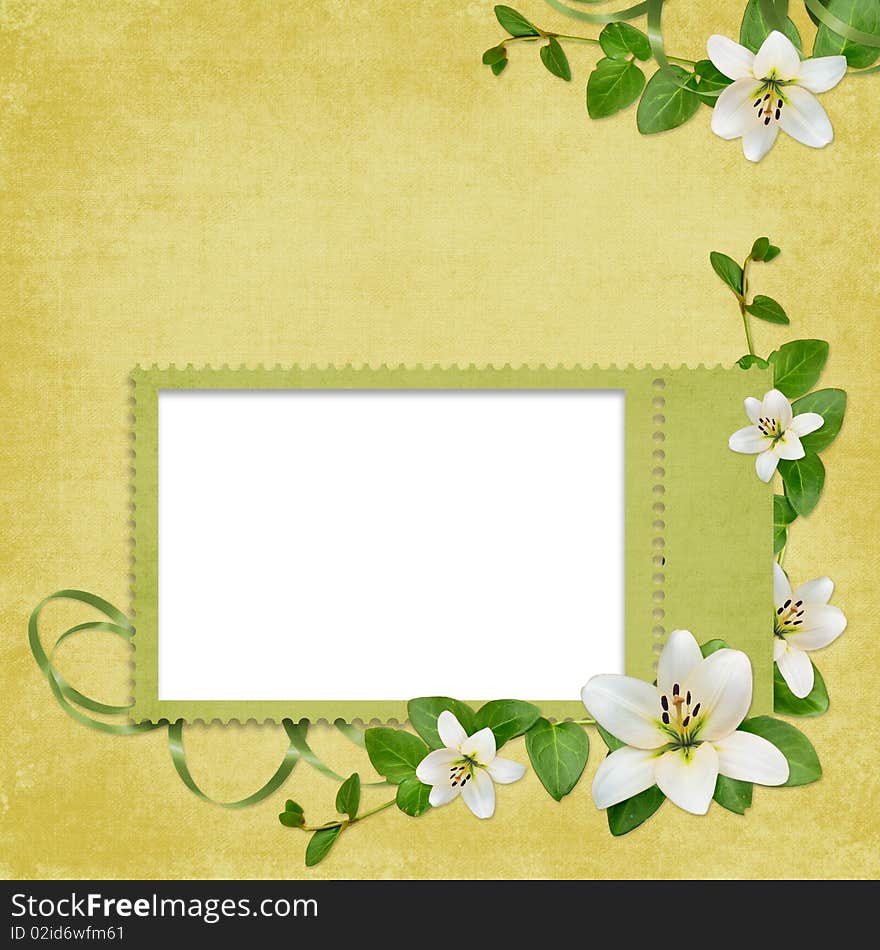 Card For The Holiday  With Flowers