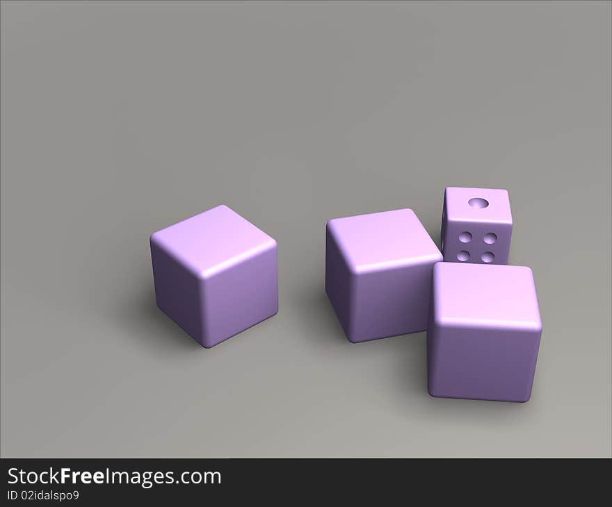 Dice isolated on a gray background