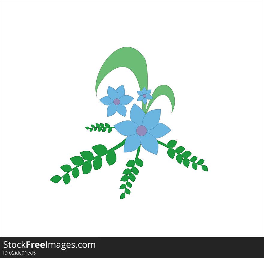 Flower with butterfly, element for design, illustration. Flower with butterfly, element for design, illustration