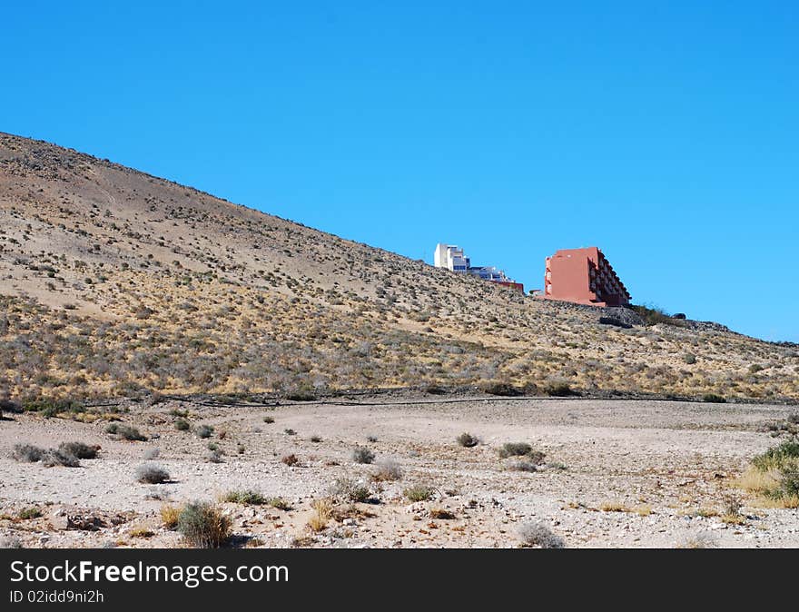 Costa Calma hillside landscape on the island of Fuerteventura. Costa Calma hillside landscape on the island of Fuerteventura