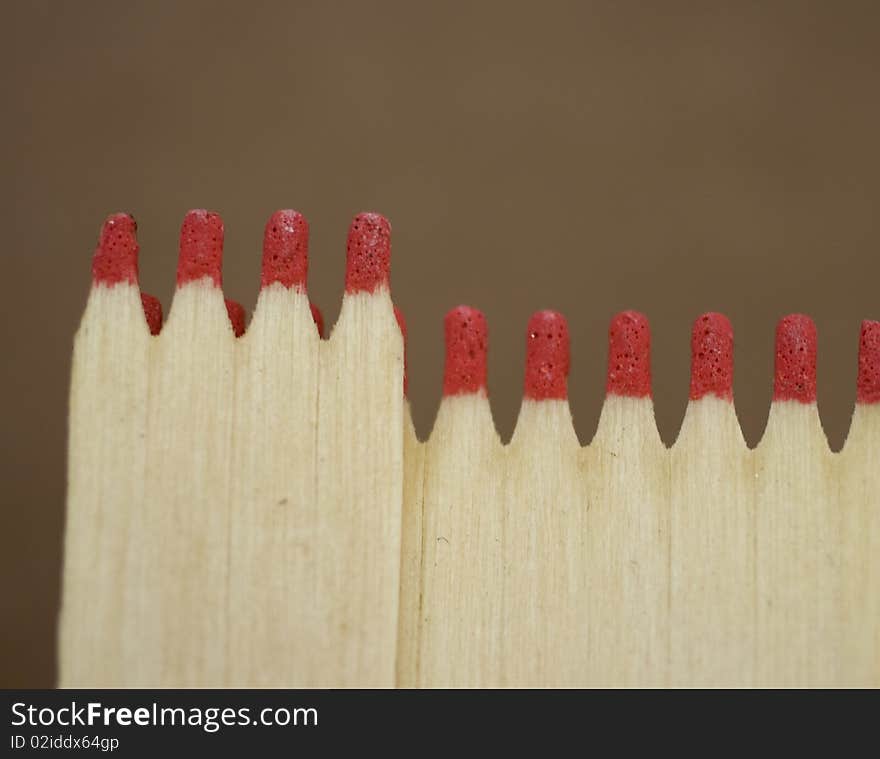 Detail of a Matchbox on a brown background