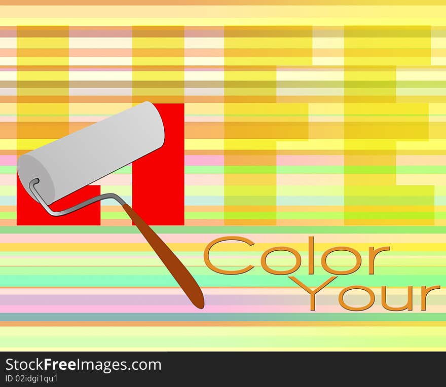 Color your life poster with paint roller