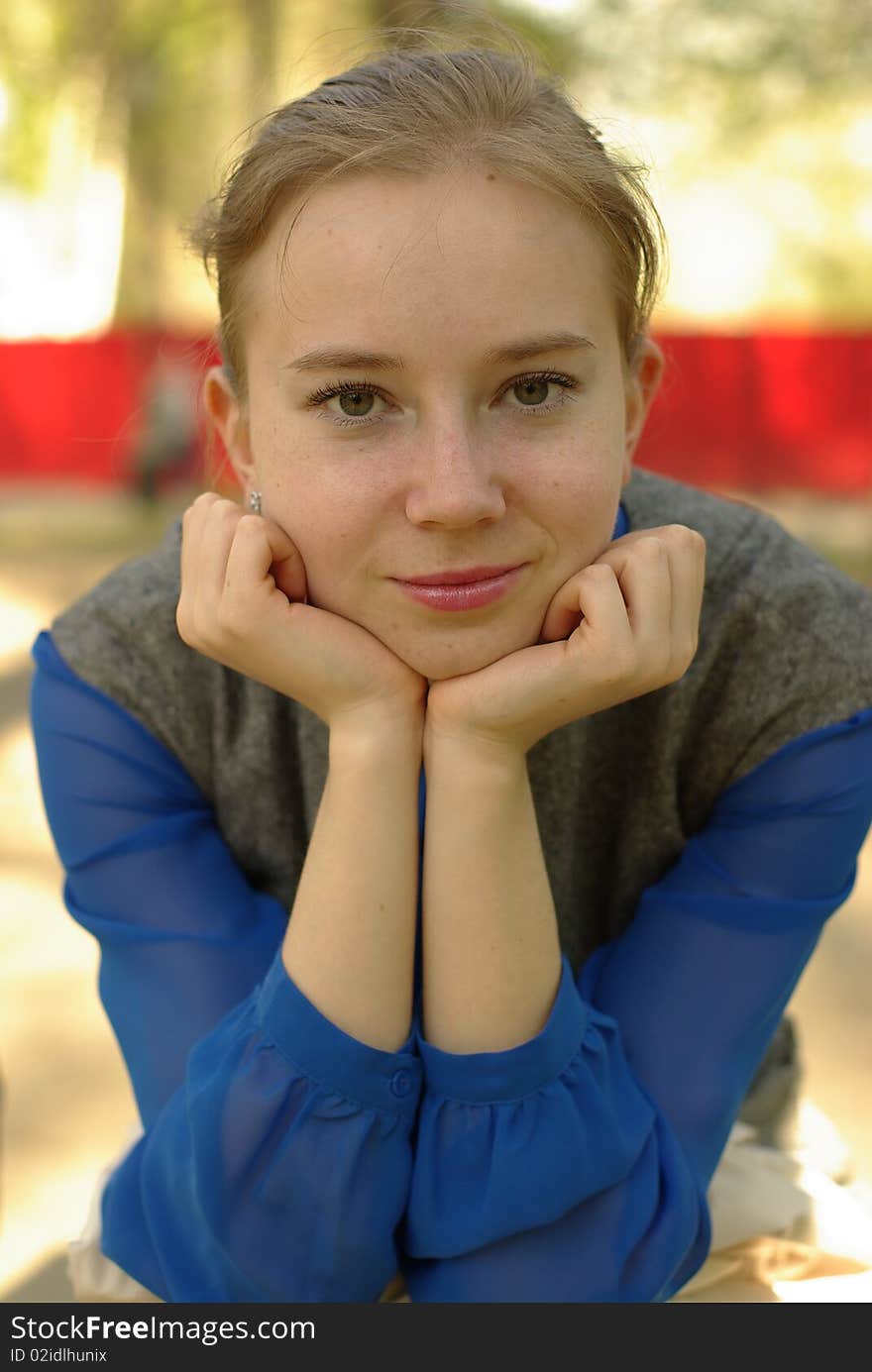 A beautiful smiling girl portrait