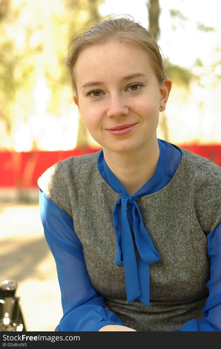 A beautiful smiling girl portrait. A beautiful smiling girl portrait