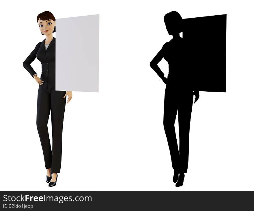 Businesswoman And White Panel