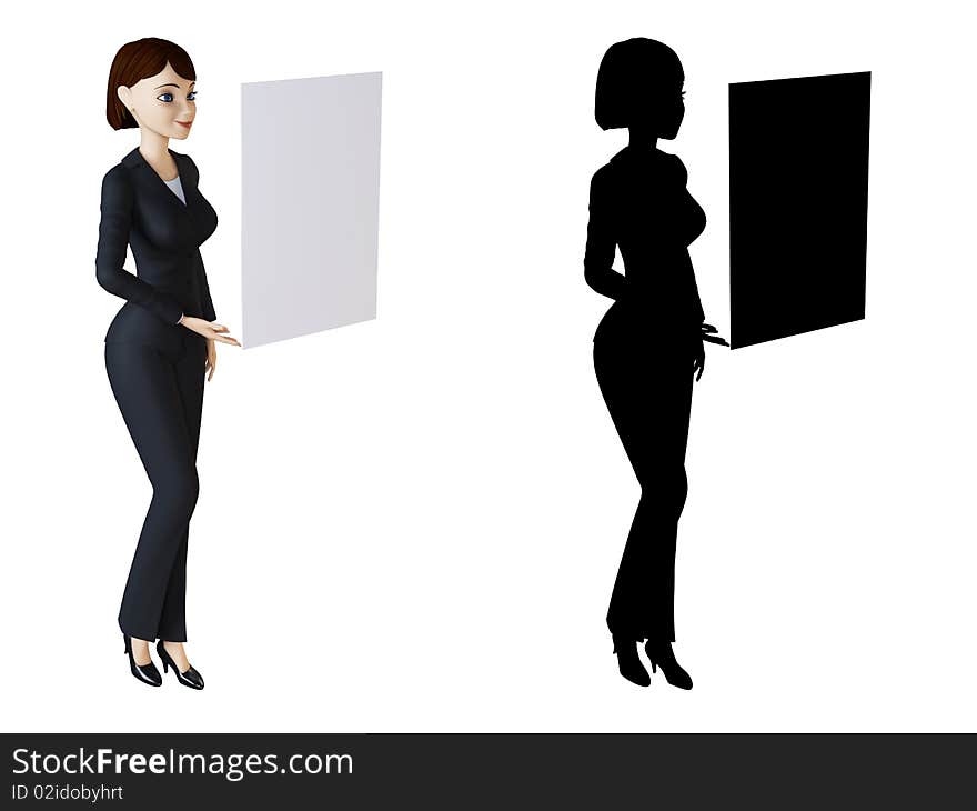 Businesswoman And White Panel