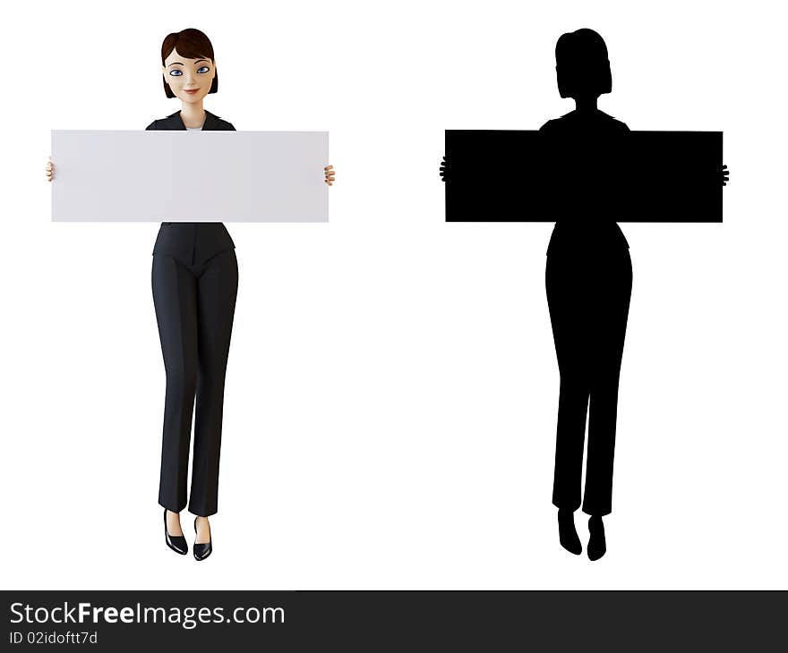 Businesswoman And White Panel