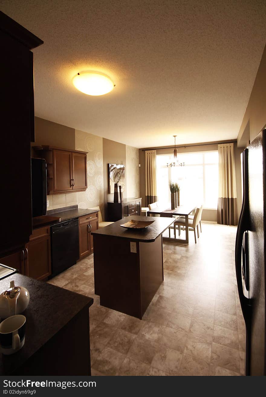 A photo of an interior of a kitchen