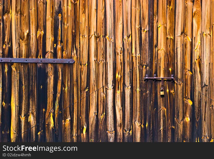 Very old antique colored door of the building