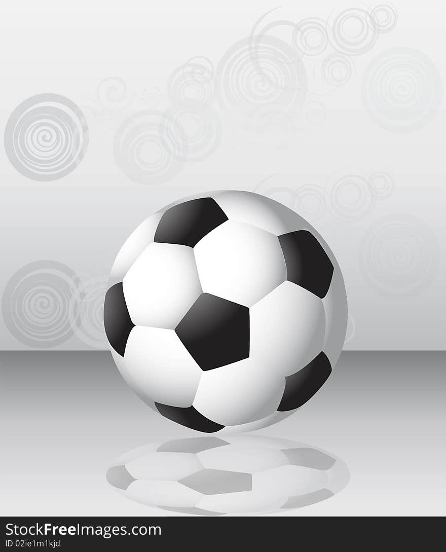 Vector illustration  White and black 3d football ball. Vector illustration  White and black 3d football ball