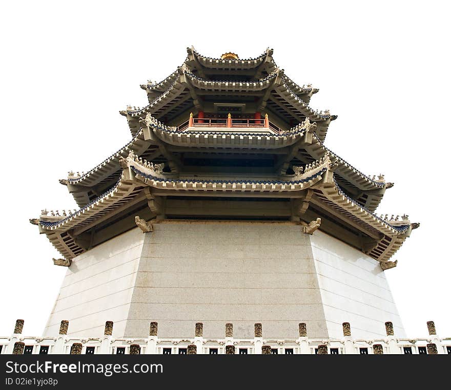 Pagoda. Traditional Chinese Temple. Famous oriental spiritual building