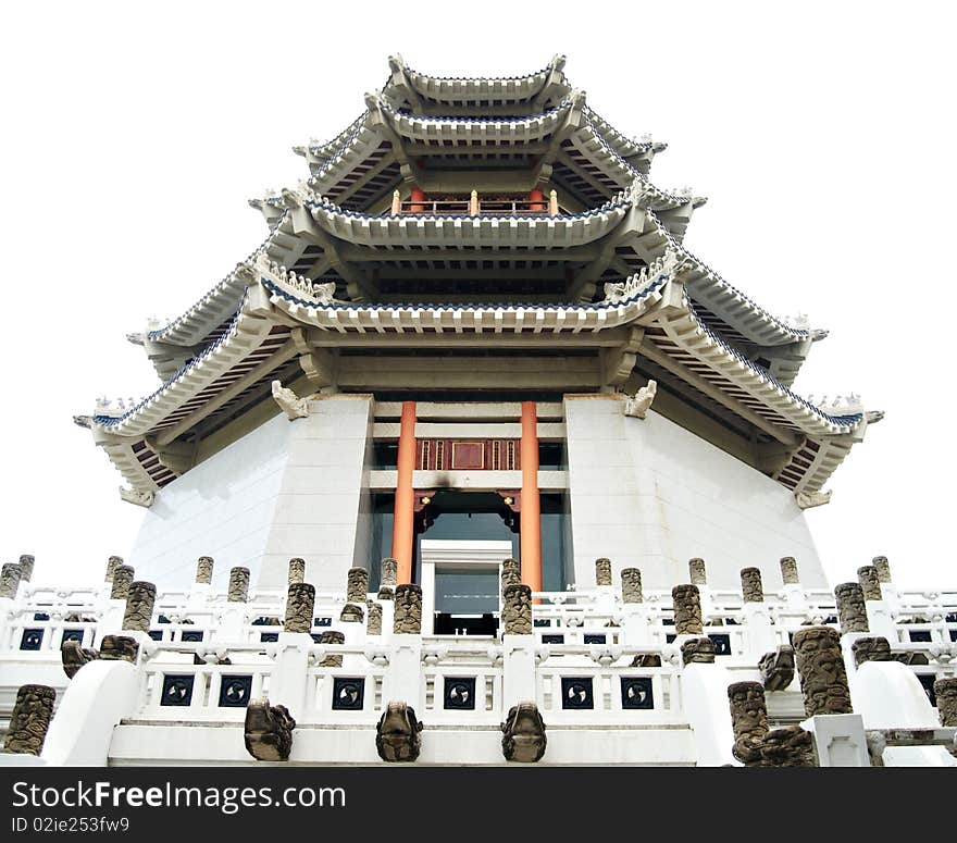 Pagoda. Traditional Chinese Temple. Famous oriental spiritual building