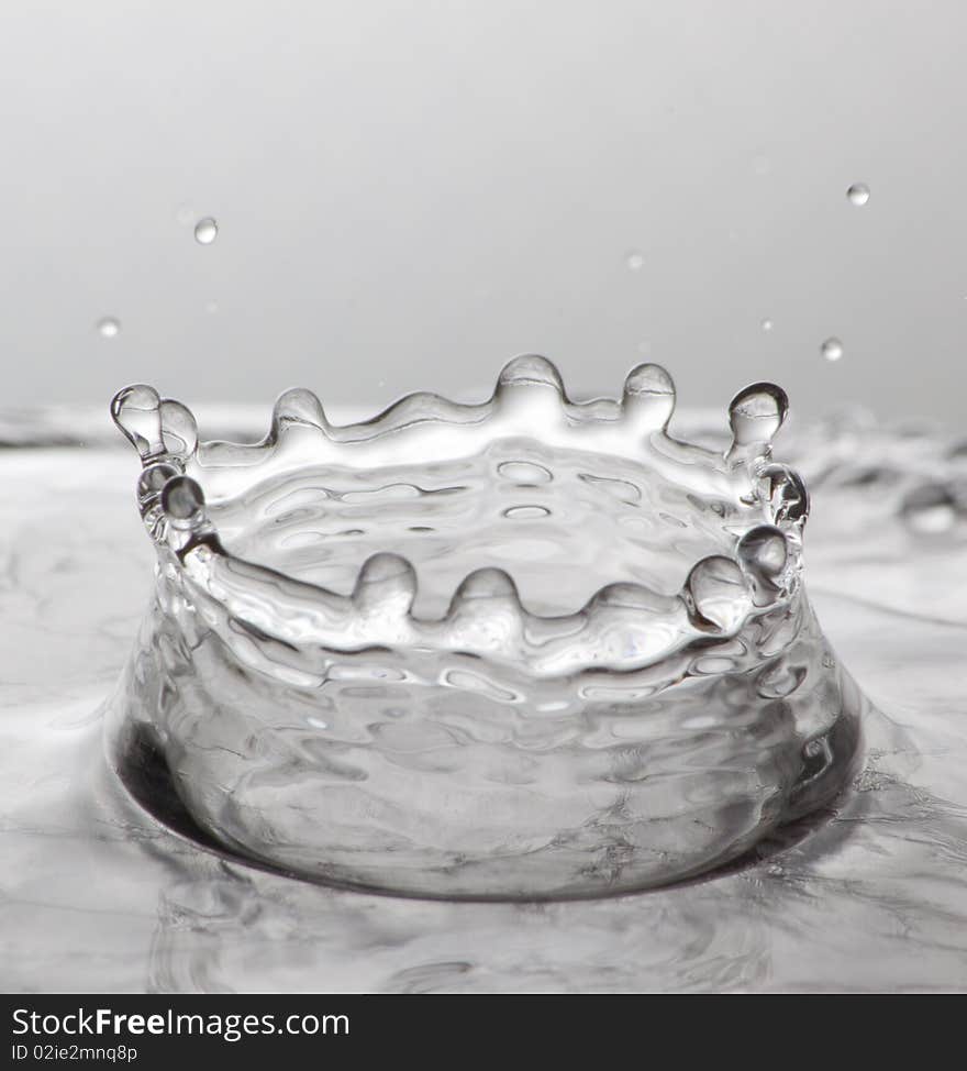 Splash water over white background