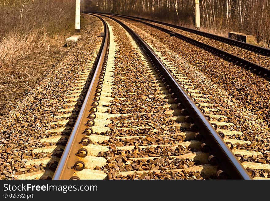 View of the railway track on a sunny day