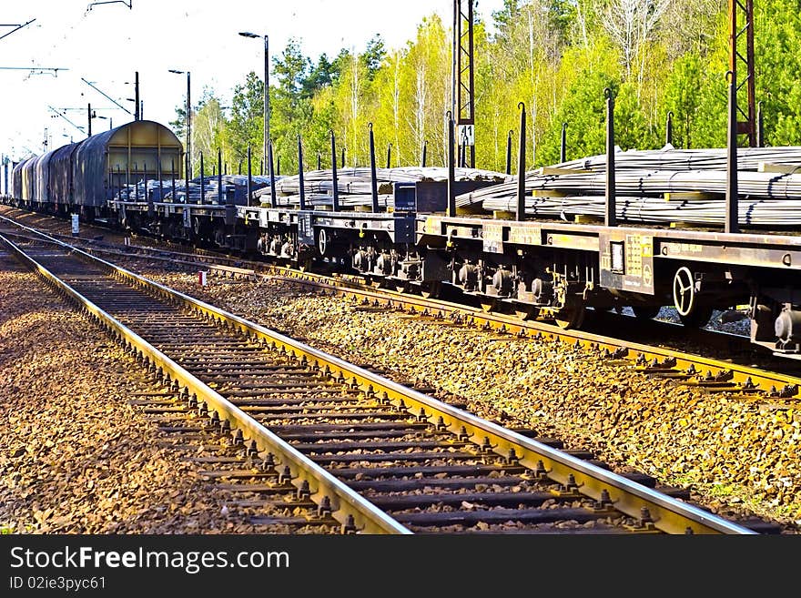 View of the railway track on a sunny day