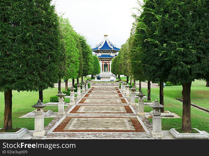 Pagoda. Traditional Chinese Temple. Famous oriental spiritual building