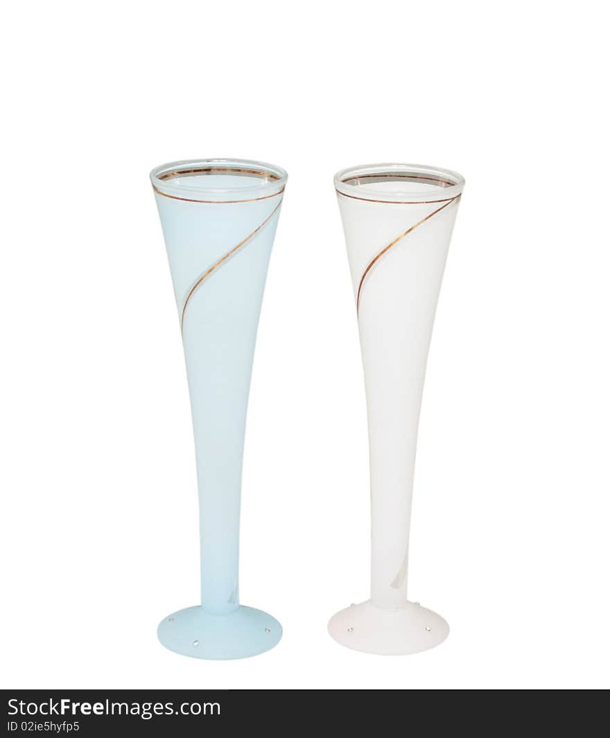 Wedding glasses on a white background