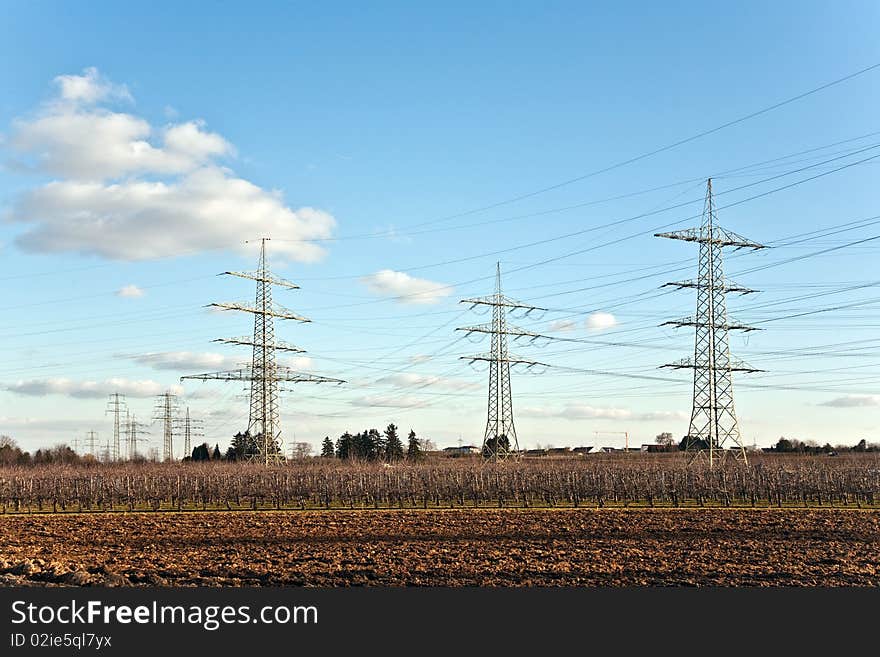 Electricity tower for energy in beautiful landscape. Electricity tower for energy in beautiful landscape