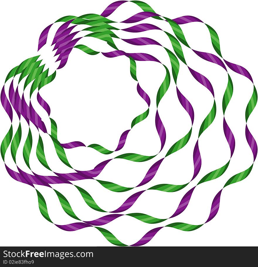 Color ribbon in a circle