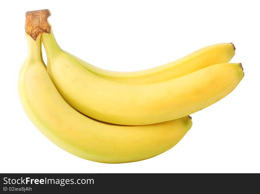 Some bananas on white background (isolated, clipping path)