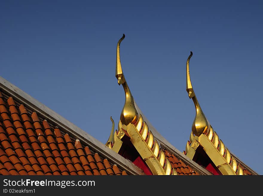 Gable apexs on the roof of Thai temple. Gable apexs on the roof of Thai temple.