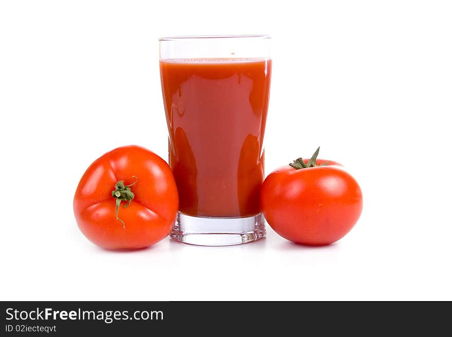 Tomato juice isolated on a white background