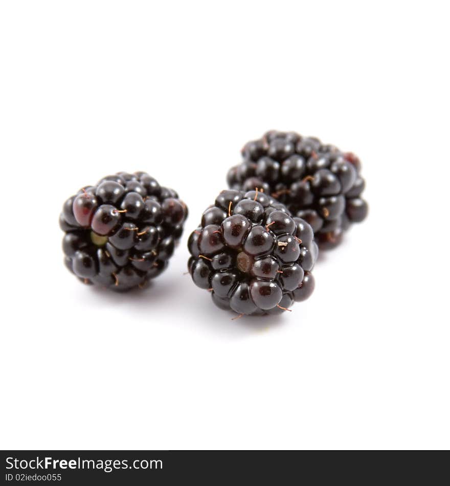 Blackberries isolated on a white background