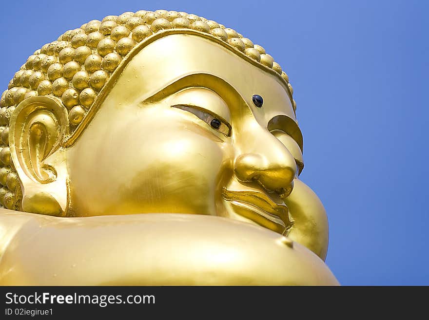 Golden Buddha in the temple.