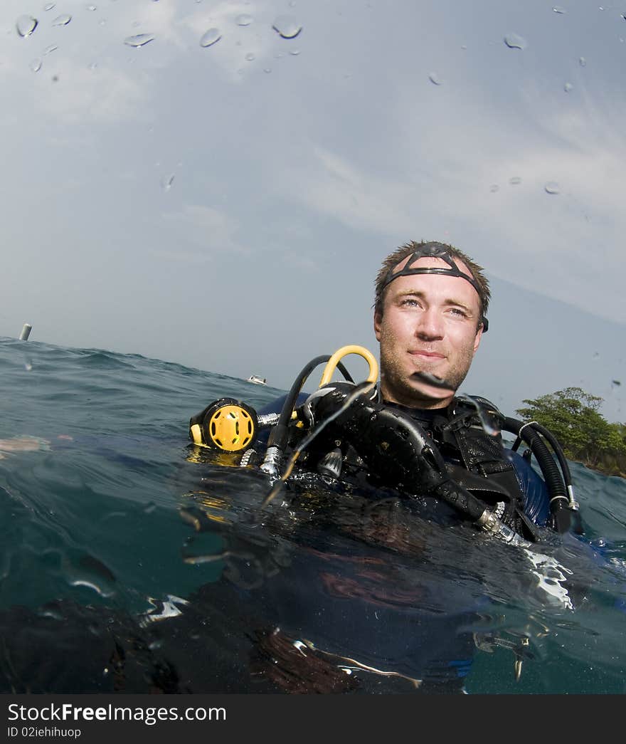 Male scuba diver