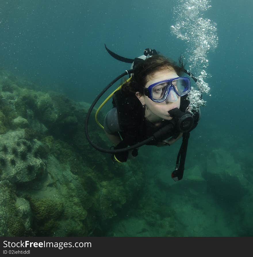 Female scuba diver