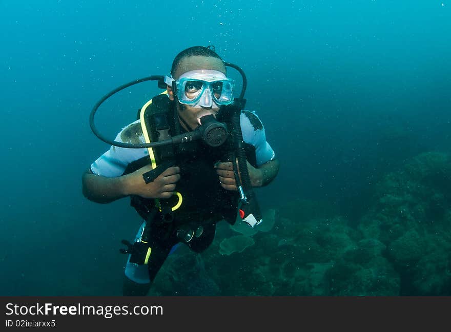 Male scuba diver