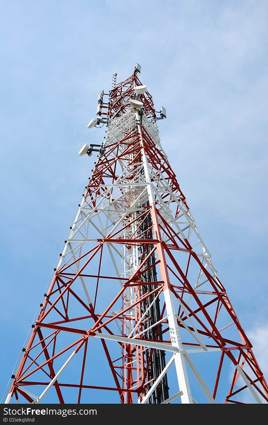 Distribution tower of satellite signal. Distribution tower of satellite signal.