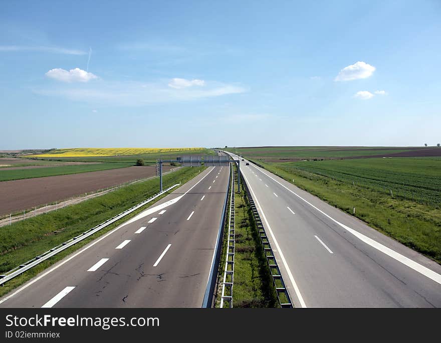 Highway in the green country Vojvodina