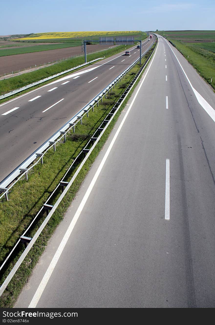 Highway in the green country Vojvodina