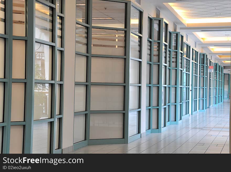 View of corner hallway in the mall