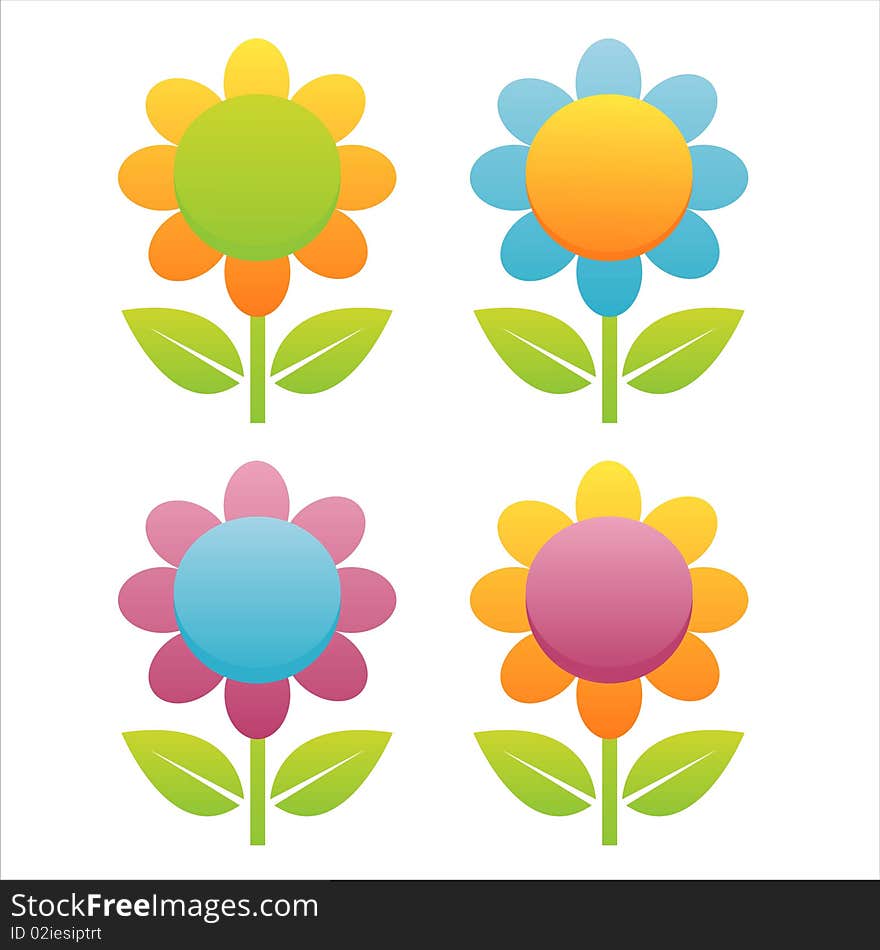 Set of 4 flowers