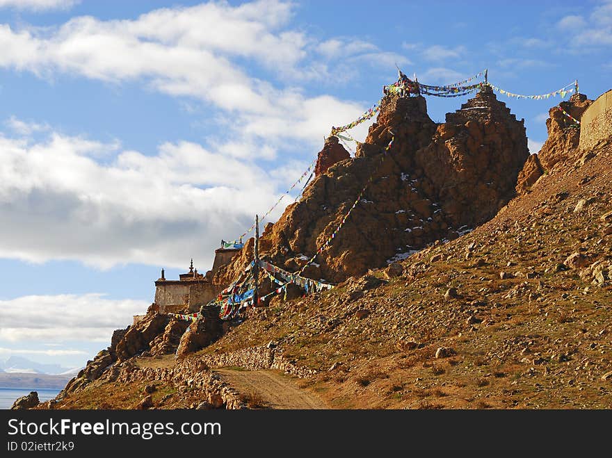 A Tibetan Castle On Mountain