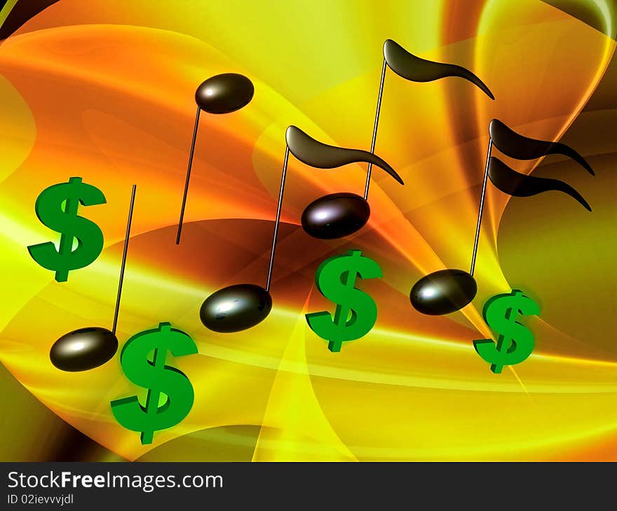 Financial music symphony icon illustration