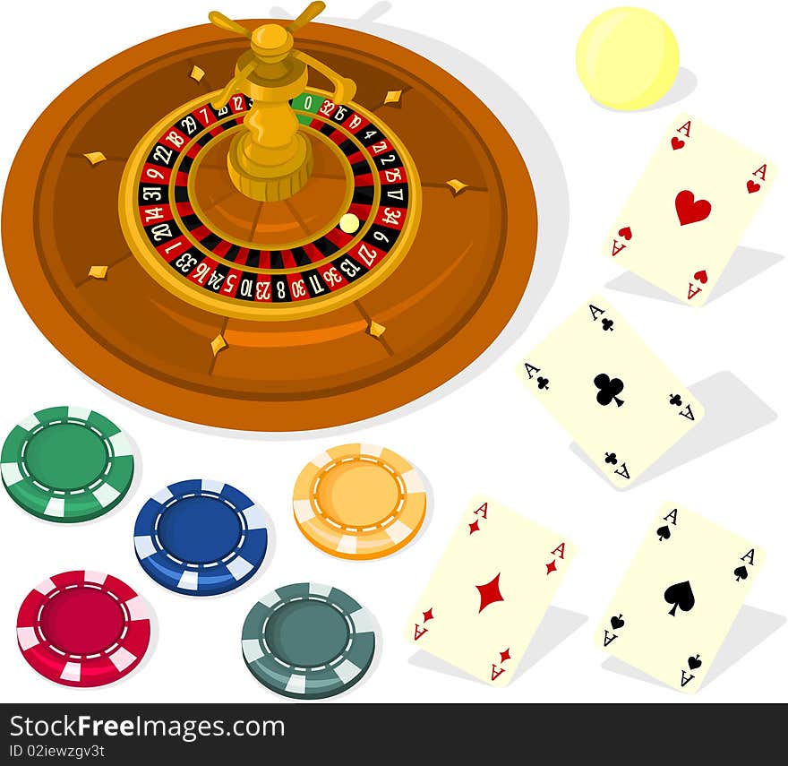 Set of a casino objects. Set of a casino objects