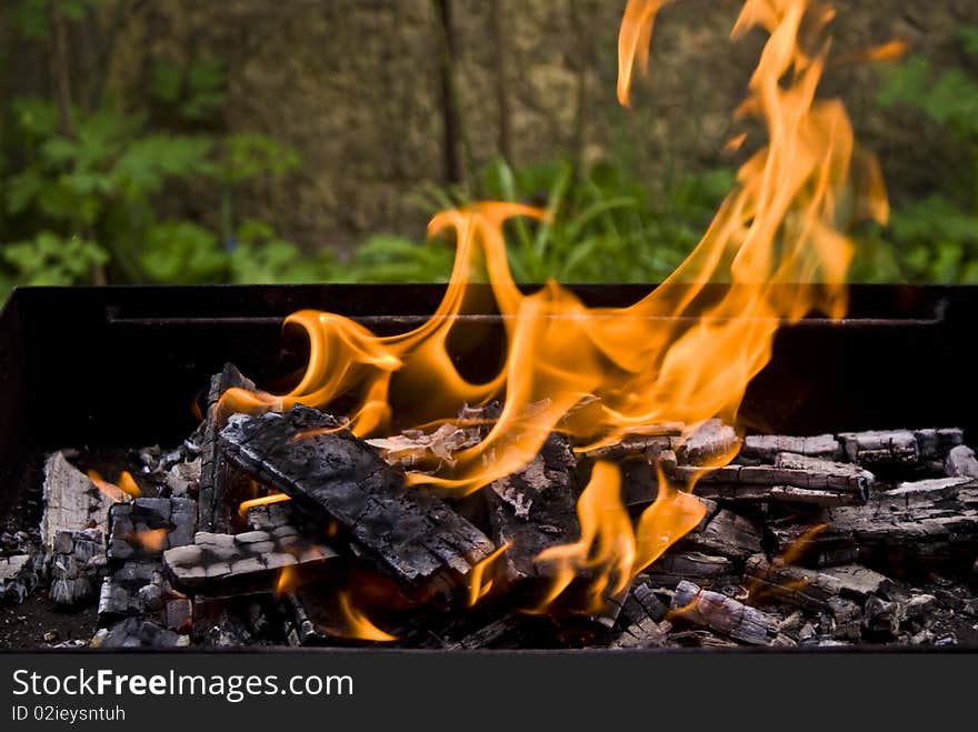 Flame in a fire. barbecue. Flame in a fire. barbecue