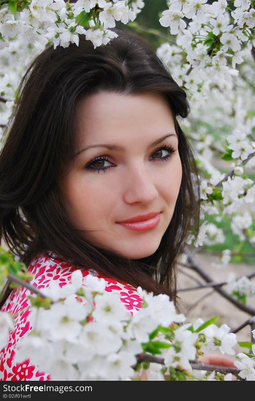 The beautiful girl in a garden