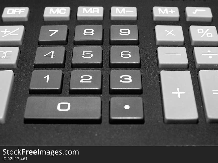 Keypad of a calculator close up. Keypad of a calculator close up