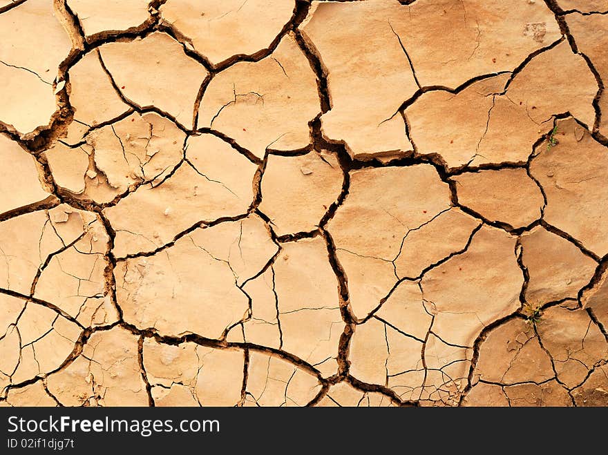 Cracked earth in dry desert. Cracked earth in dry desert.