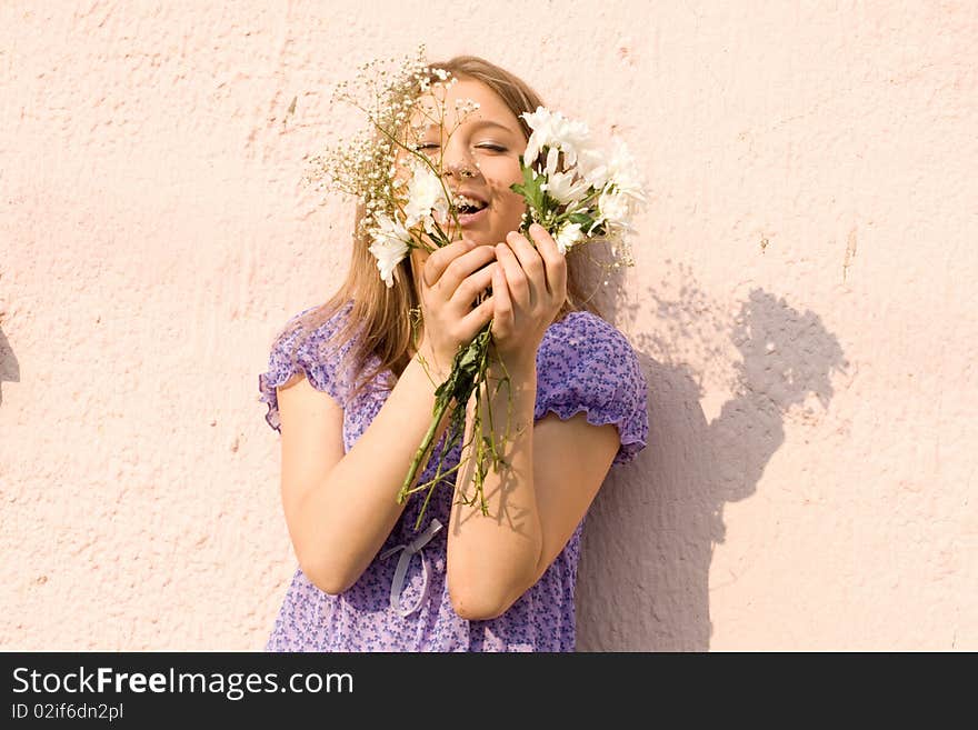 Girl with flowers