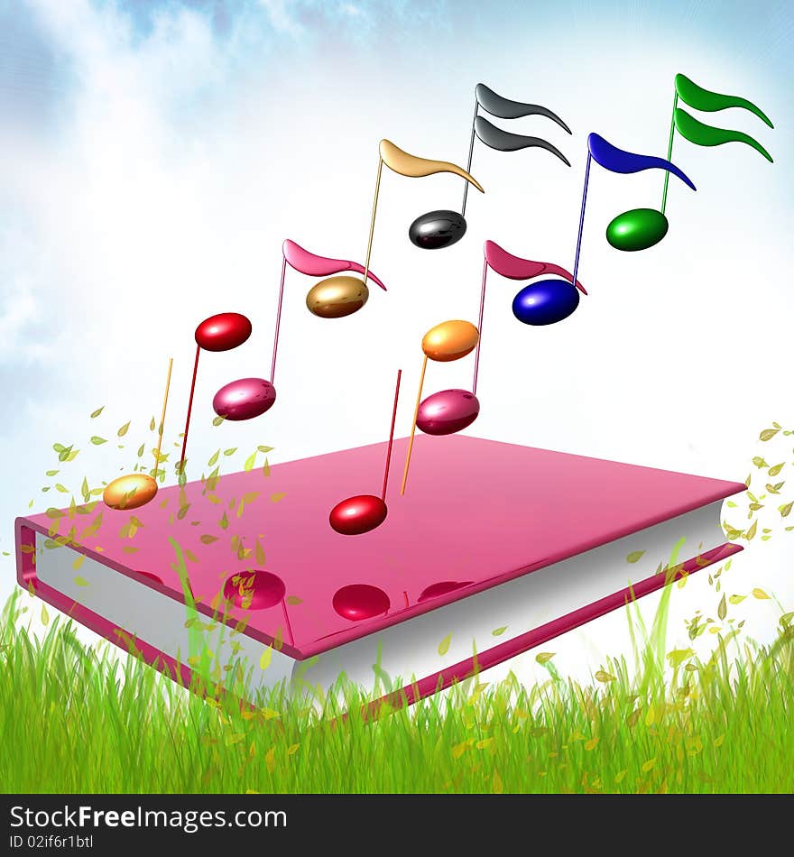 Colorful music notes icon illustration